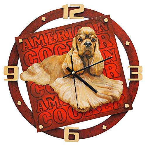 Amazon.com: Wall Clock"American Cocker Spaniel", made of wood (MDF ...