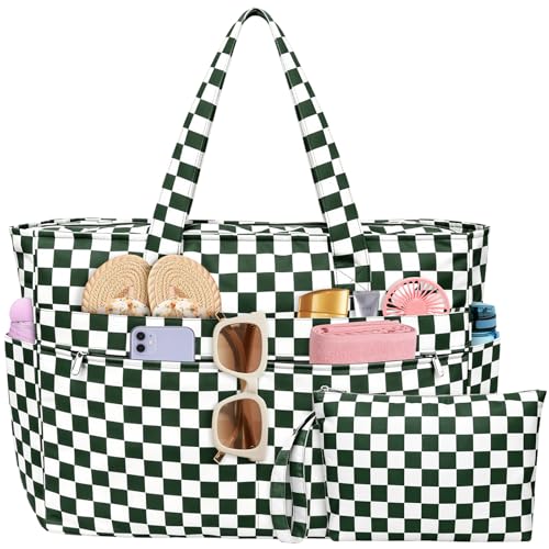 Image of HUANLANG Extra Large Beach Bag Waterproof Beach Totes Bags for Women Men,Pool Bag with Zipper Wet Pocket