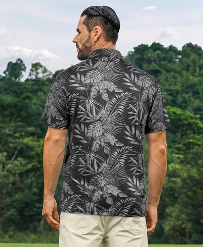 ELETOP Men's Golf Polo Shirts Short Sleeve Moisture Wicking Hawaiian Tropical Polos Performance Golf Shirts for Men Dry Fit3