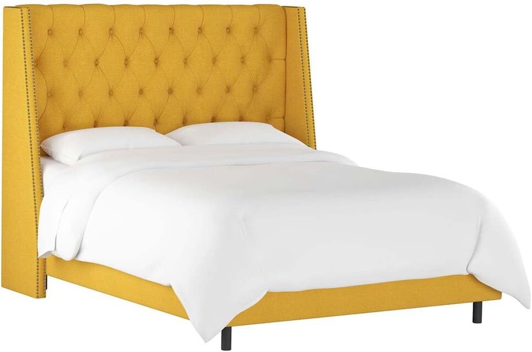 A to Z FurnitureSkyline Wingback Bed In Yellow Color 150x200x70 Grey