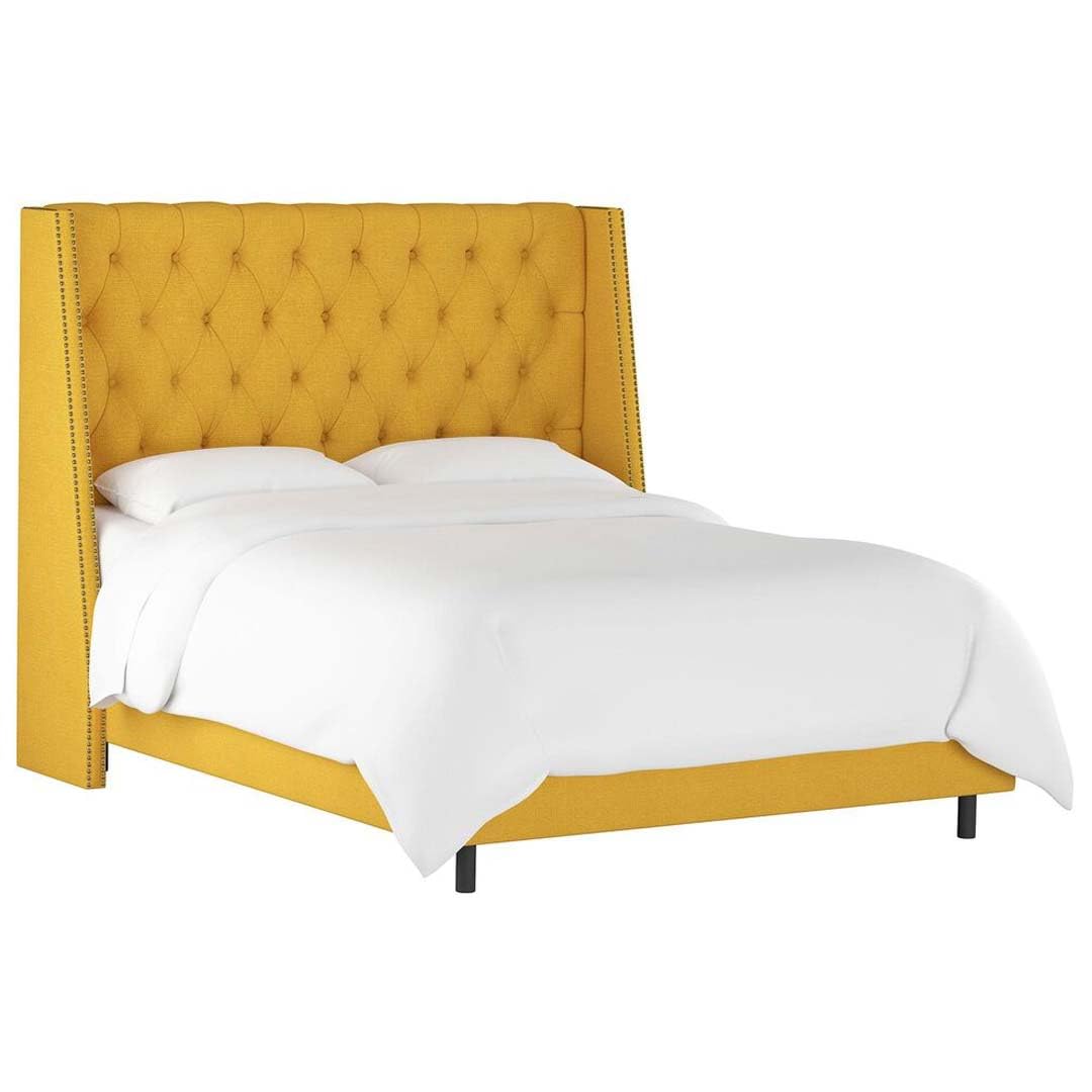 A to Z FurnitureSkyline Wingback Bed In Yellow Color 150x200x70 Grey