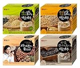 Damtuh Korean 12 Super Grain Mix Powder 12 Sticks + 15 Roasted Grains with Yam 12 Sticks + Black Gra