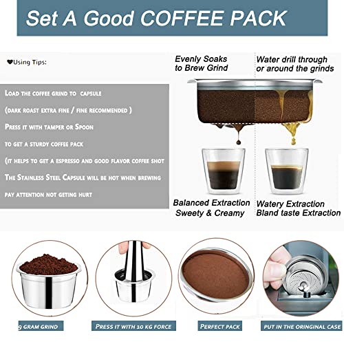 Sesama For Verismo K Fee Cbtl Refillable Coffee Capsule Pod Filter Stainless Steel Set 1Capsule+1 Reusable Spoon #TOP5