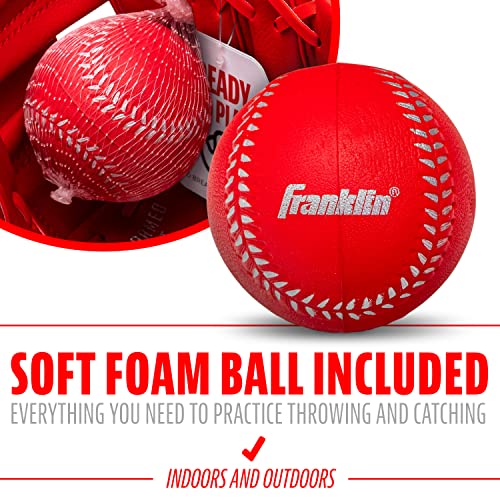 Franklin Sports 9.5" RTP Performance Teeball Glove and Ball Combo Red - Right Handed Thrower