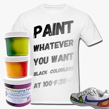 Temperature Activated Body Heat Reactive Color Changing Thermochromic Paint 2 oz, BLACK changing to COLORLESS at 100F/38C