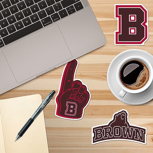 Image of Brown University 9ct Vinyl Large Deluxe Stickers Variety Pack - Laptop, Water Bottle, Scrapbooking, Tablet, Skateboard, Indoor /Outdoor - Set of 9