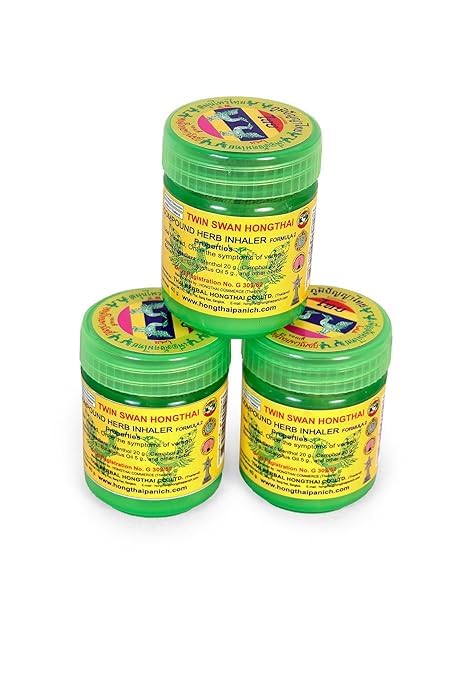 TWIN SWAN HONGTHAI™ Thai Herb Inhaler Traditional Thailand Compound (Pack Of 3)