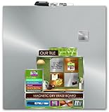 Board Dudes 14 x 14 Inches Magnetic Galvanized Steel Dry Erase Board, Includes 1 Marker and Magnet (DDY63)