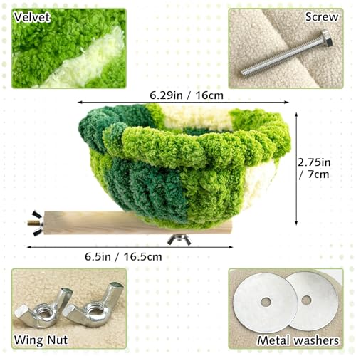 Image of kathson Bird Nest,Bird Nest for Cage Winter Warm Parakeet Nest Bird Breeding Nest Bed for Parrots, Budgies, Lovebirds, Canaries, Finches and Other Small Birds(Green)