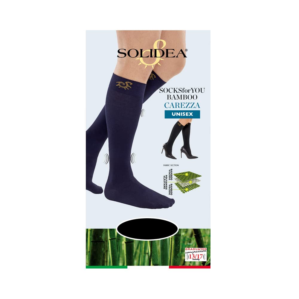 SOLIDEA Unisex Gambalety Skarpety For You Pieszczoty Kompresja Stopniowa 13/17 mmHg, Czarny, Large