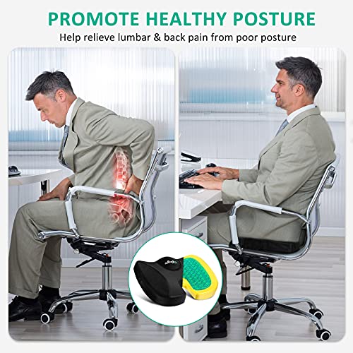 Gel Seat Cushion For Office Chair - Memory Foam Chair Cushion - Car Seat Cushion For Drving - Cushion Pillow For Long Sitting - Butt Pillow For Desk Chair, Computer Chair, Gaming Chair, Wheelchair #TOP2