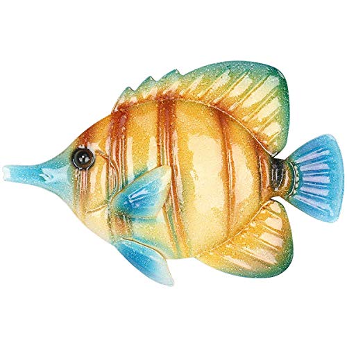 Adorno Pared Decorativo de Peces Tropicales Colgante de Pared 26 * 2 * 18 cm Decoraci¨®n de Pared de Hierro Arte de Pared Colgante de Pared Vida Marina Decoraci¨®n de Dormitorio/Estudio/Oficina Cover