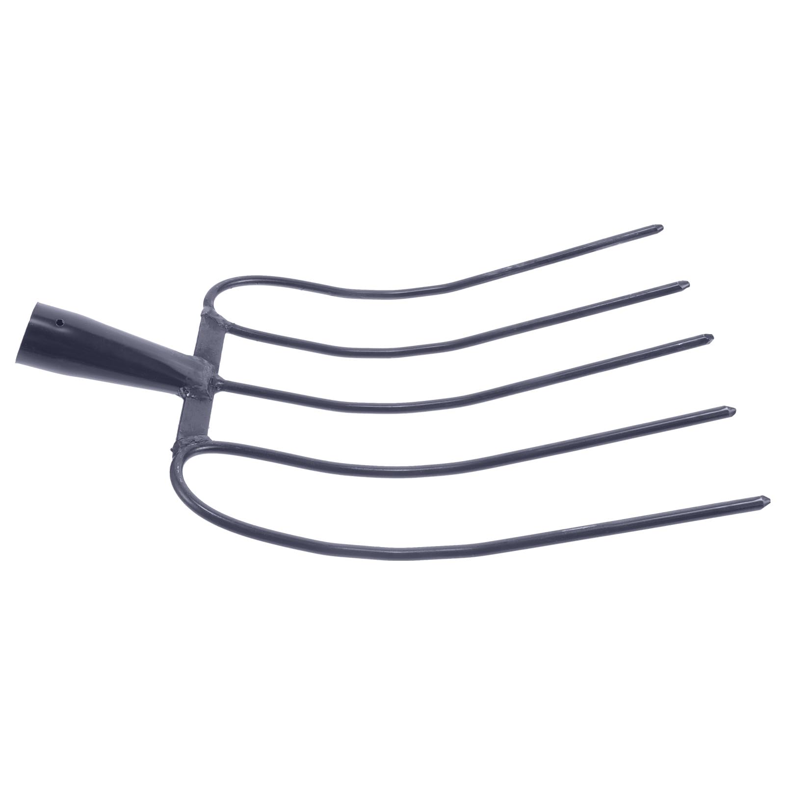 Beavorty Horquilla Agrícola de Metal Sólida de 5 Púas, Horca Práctica y Portátil para Estiércol y Césped Doméstico, Herramienta Versátil para Limpieza en Jardines y Zonas Campestres
