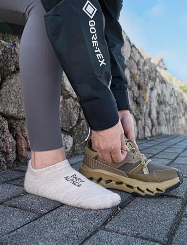 Image of Juclise Alpaca Wool Lightweight No Show Hiking Socks Breathable Moisture Wicking Cushioned Anti Blister Merino Outdoors