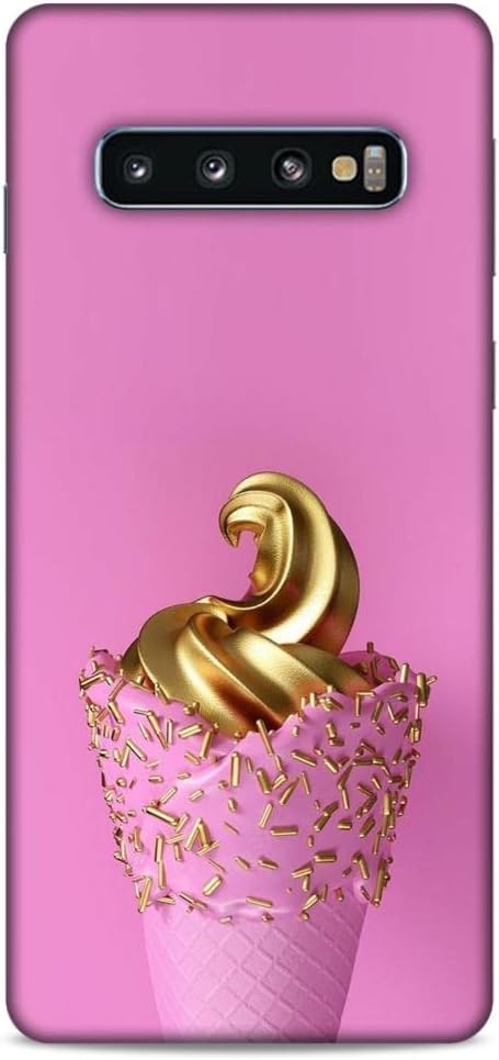 LETAPS® Printed Mobile Back Hard Case Cover for Samsung Galaxy S10 | Pink Love, Golden, Ice Cream Love -2345