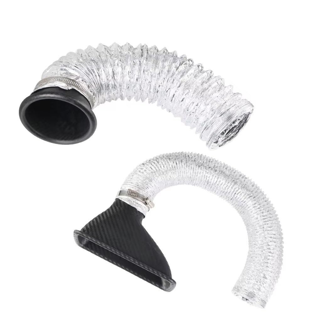 Manguera de admisión de aire Admisión Aire Parachoques Delantero Coche Juego Tubos Embudo Universal Boquillas Kit Tubo Ventilación Tuyere Entrada(Round)