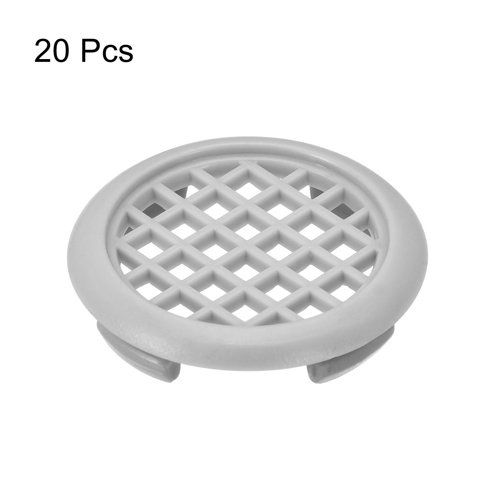 uxcell 29mm(1-1/8") Circular Soffit Vent, 20pcs Plastic Circular Air Vents Round Mesh Hole Louver for Kitchen Bathroom Cabinet Gray - Image 3