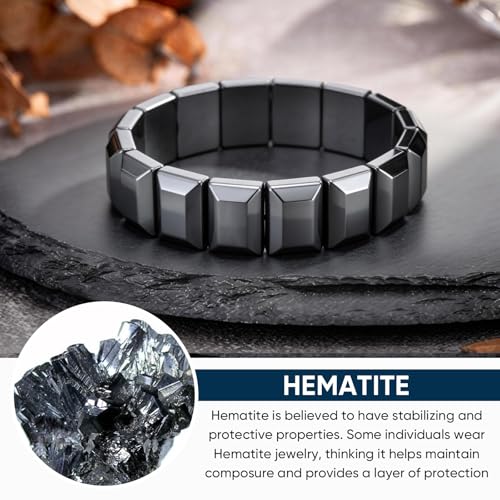 Pulsera natural de hematita para hombre miniatura 2