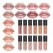 Coosa 12PCS Non-stick Cup Metal Lipstick Waterproof Sparkling Lip Gloss Vivid Color Matte Lip Liquid Long Lasting Makeup 12 Colors Set (12pcs)