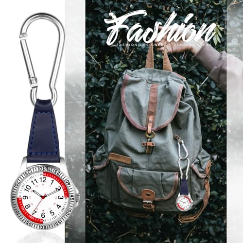 Image of Lancardo Clip On Quartz Watch: Pulse Backpack Buckle Belt Fob Watch for Men Women Doctors Nurses Chefs Hiking Climbing Father's Day
