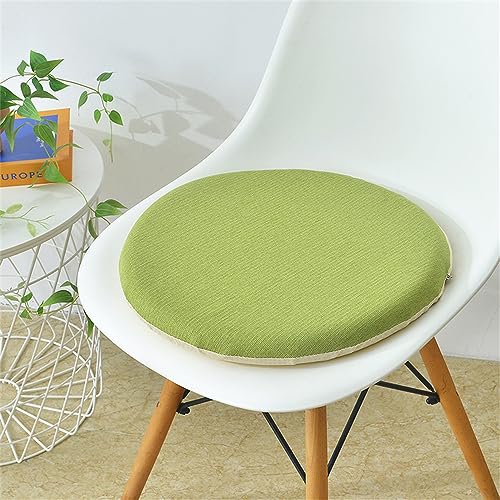 Fansu Cojín para Silla Redondo, Impermeable Cojín de Asiento para Silla Comedor Espuma Viscoelástica Redondos Cojines de Silla con Cremallera Desmontable o Lavable (40cm,Verde)