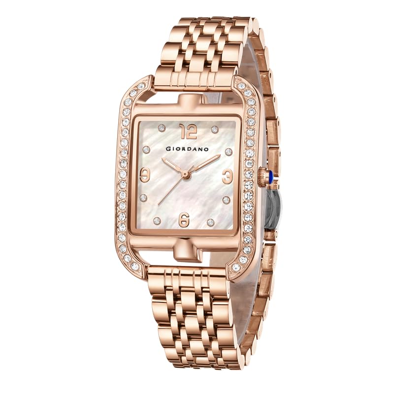 Image of Giordano Analog Watch for Women- Stylish Dial with Crystal Accents, Metal Strap, Quartz Movement - Elegant Accessory for Special Occasions - GZ-60108