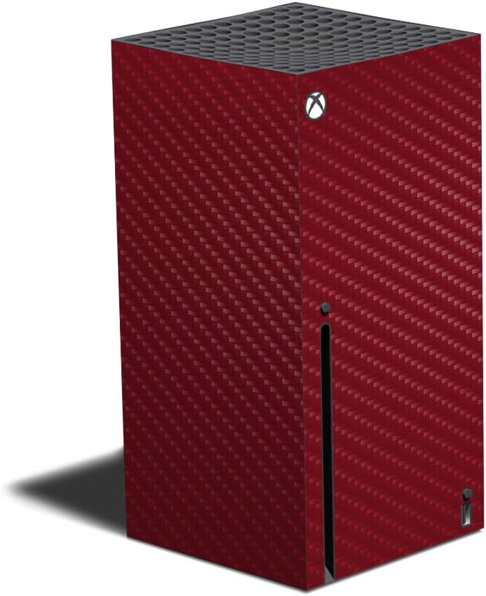 Mighty Skins Carbon Fiber Skin Compatible with Xbox Series X - Solid Red | Protective, Durable Textured Carbon Fiber Finish | Easy to Apply and Change Styles | Made in The USA (CF-MIXBSERX-Solid Red)