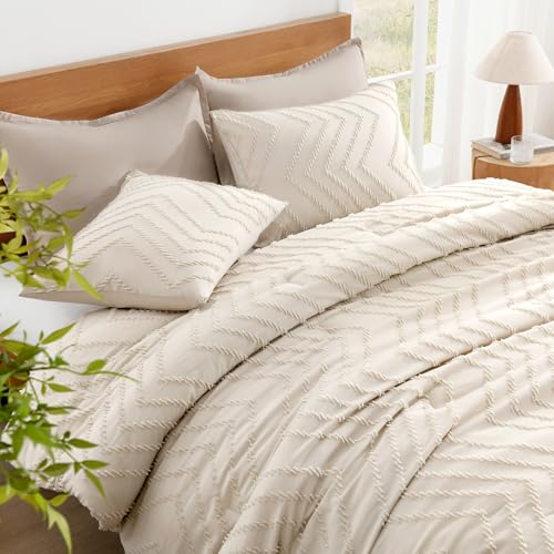 Image of Litanika 3 Pcs Beige Boho Oversized Super King Bedding Comforter Set
