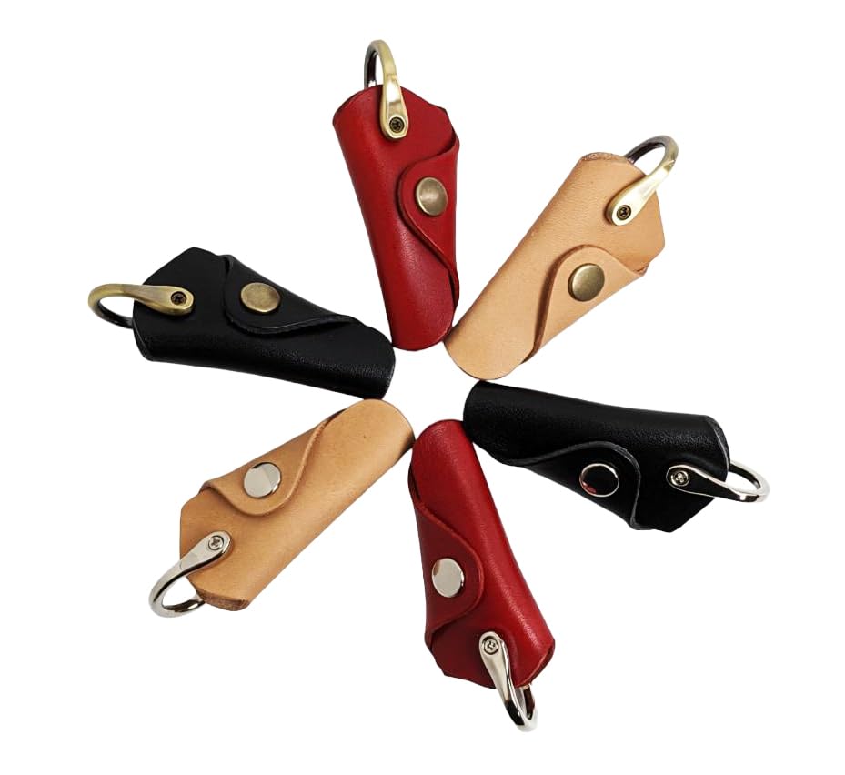 PLUS EIGHT ONE +81栃木レザー Key Case, Leather Genuine Leather Compact Slim Smart Mini Small, Women's Men's Key Case SmartLeather, Free size : Clothing, Shoes & Jewelry