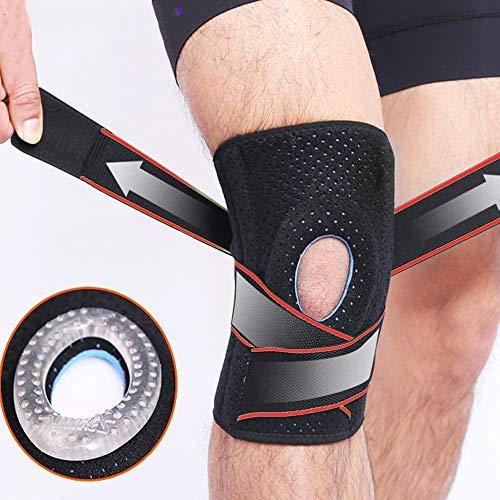 Image of Fay Bless Knee Support,Comfort Anti Slip Compression Knitting Knee Sports Neoprene Knee Brace with Elastic Strap for Running Sports
