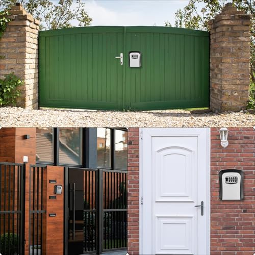 Schlüsseltresor, Schlüsselkasten mit Zahlencode Wandmontage, Schlüsselbox mit Code 4 Stellig, Schlüsselsafe Aussen Wasserdicht Robust Schlüsselversteck für Draußen Safe