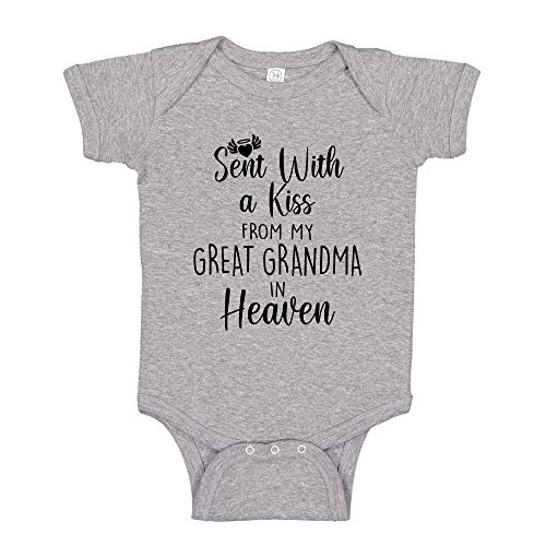 Image of Sent with A Kiss from My Great Grandma in Heaven Baby Bodysuit Infant One Piece