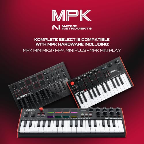 Image of Akai Professional MPK Mini MK3 25 Key USB MIDI Keyboard Controller With 8 Backlit Drum Pads, 8 Knobs, Music Production Software and Native Instruments Sound Package (NKS Integration), Black