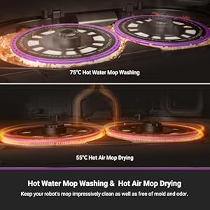 Eureka J15 Pro Ultra Robot Vacuum and Mop with Self Emptying Base, 16,200 Pa Suction, Flex-Arm Design Mop, Auto Mop Hot Water Washing & Hot Air Drying, Anti-Tangle, AI Obstacle Avoidance, Black Eureka J15 Pro Ultra Robot Vacuum and Mop with Self Emptying Base 16200 Pa Suction Flex Arm Design Mop Auto Mop Hot Water Washing Hot Air Drying Anti Tangle AI Obstacle Avoidance Black