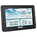 Produktbild Konsen Wetterstation Funk mit Außensensor DCF Funkuhr Digital Funkwetterstation Thermometer-Hygrometer innen/ausen mit Wettervorhersage, Schwarz