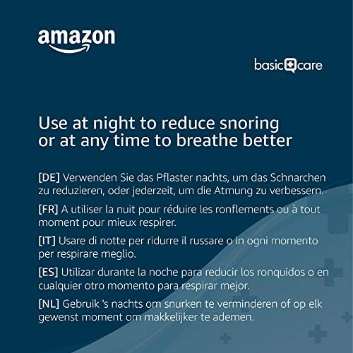 Amazon Basic Care - Snoring Congestion Relief Nasal Strips Medium Size - 60 Strips
