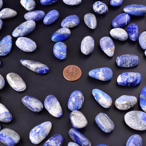 Image of Lapis Lazuli Healing Crystal Stone Set - 24 Pieces, 0.6 inch Natural & Polished Stones for Healing, Meditation, Reiki, Chakra, Crafting & Decoration