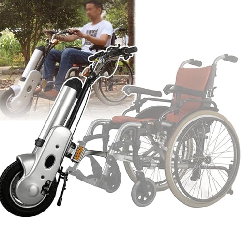 Accessoire de tracteur électrique pour fauteuil roulant, vélo à main 400 W avec lumière avant et batterie 36 V, étend la portée de mobilité pour une meilleure accessibilité en extérieur