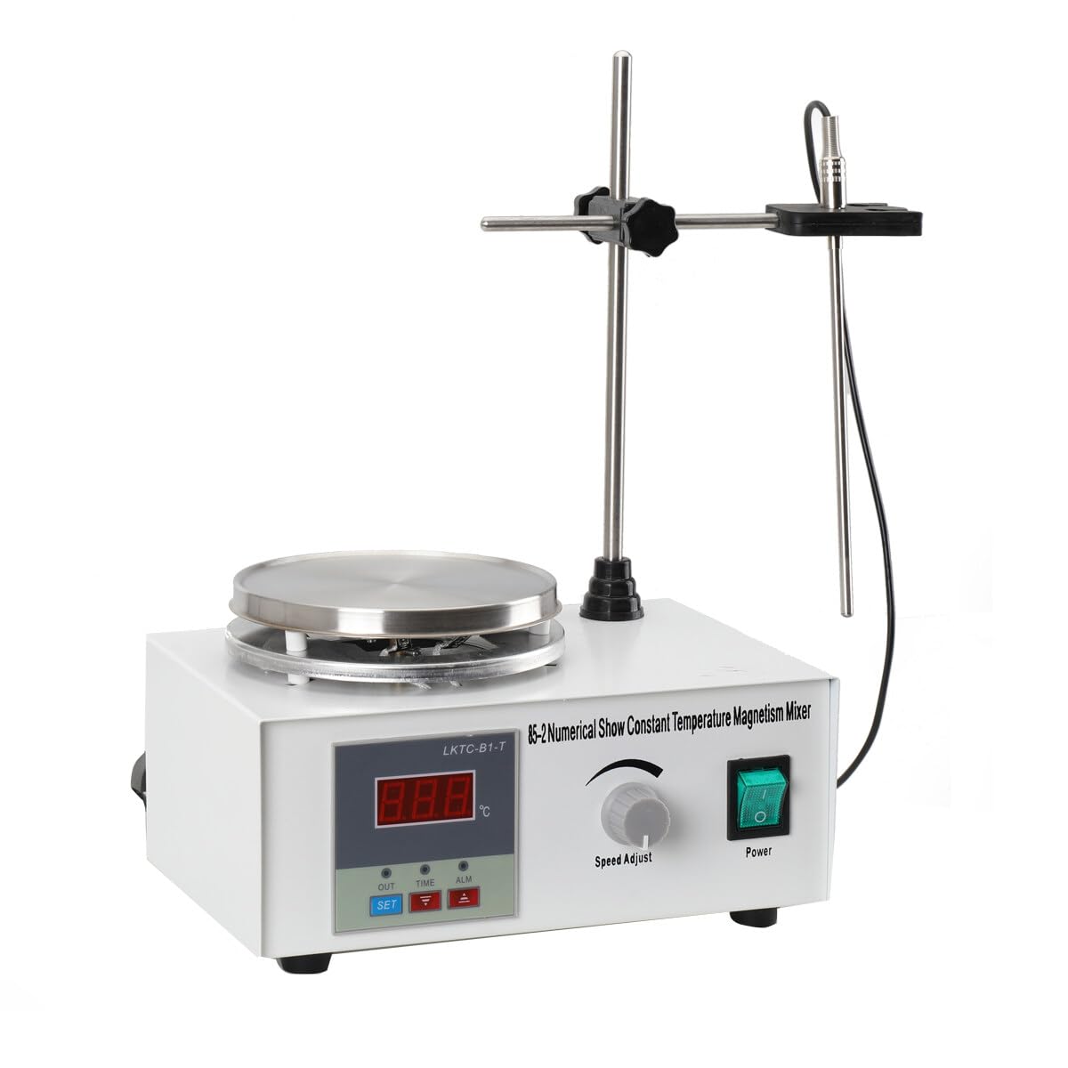 Labor Magnetrührer mit Heizplatte 0-2000RPM Magnetic Stirrer Mixer | 220V Digital Magnetrührer Magnetmischer, LED Temperaturanzeige, 200W Heizung 25W Motor Rührwerk, für Labor/Home Küchenrührer