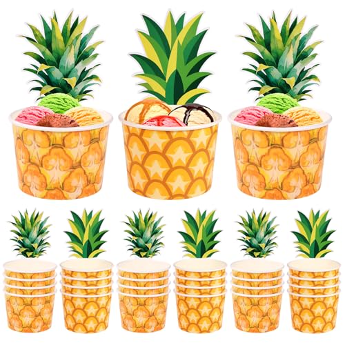 Gobelets en papier ananas robustes pour présenter vos crèmes glacées - 2