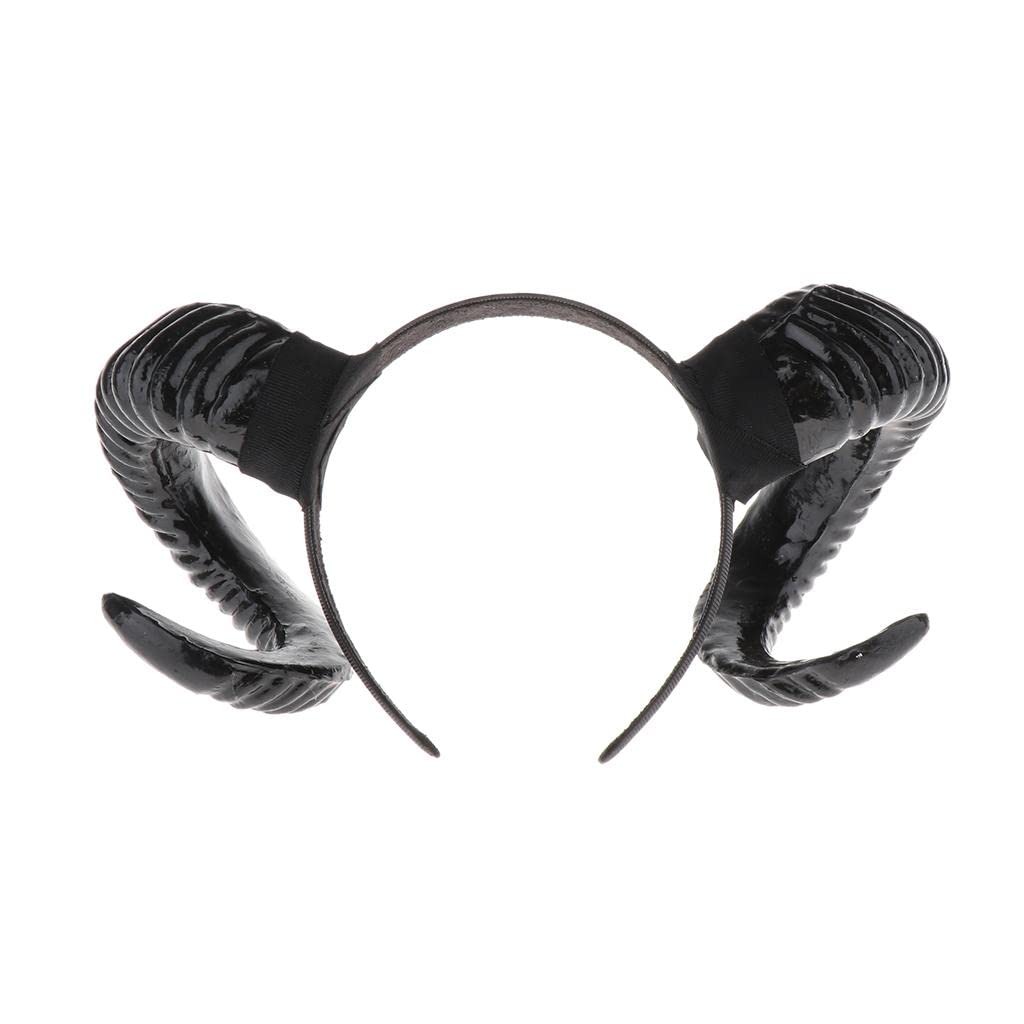 Simulated Sheep Horn Women Hairwrap Head Band Hair Band black 2-image-24