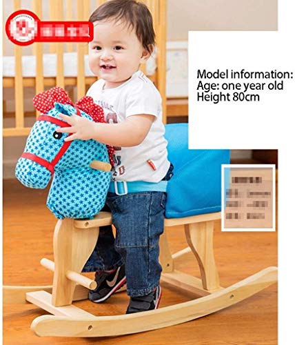 ZHANGYUEFEIFZ Schaukelpferd Plüsch Schaukeltier Pferd Rocking Horse Hölzerner Kinderstuhl Massivholz Baby… – Bild 4