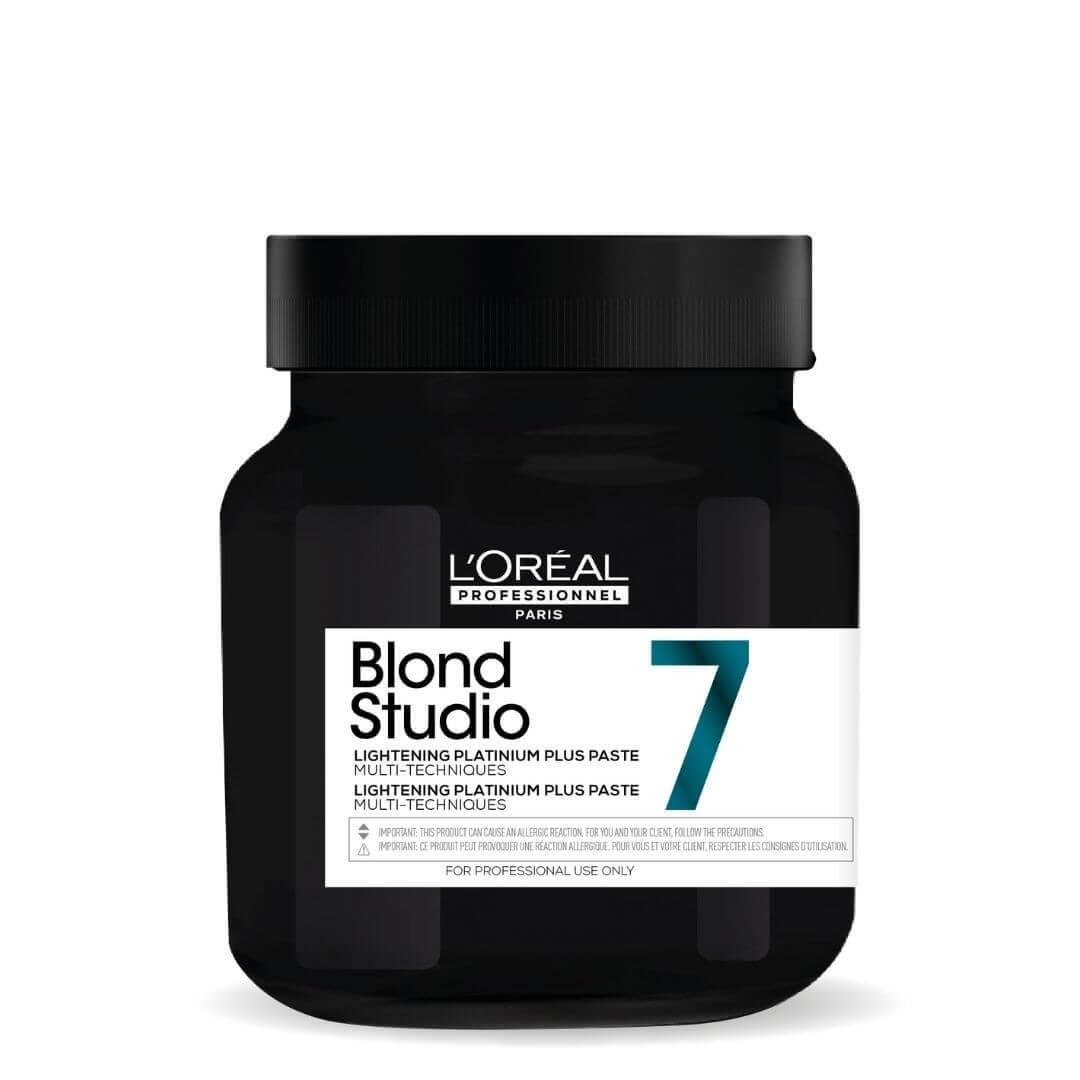 L'Oréal Professionnel, Blond Studio 7, Platinium Plus Bleichpaste, entwickelt für gefärbtes oder natürliches Haar bis zu 7 Töne Aufhellung, 500 g