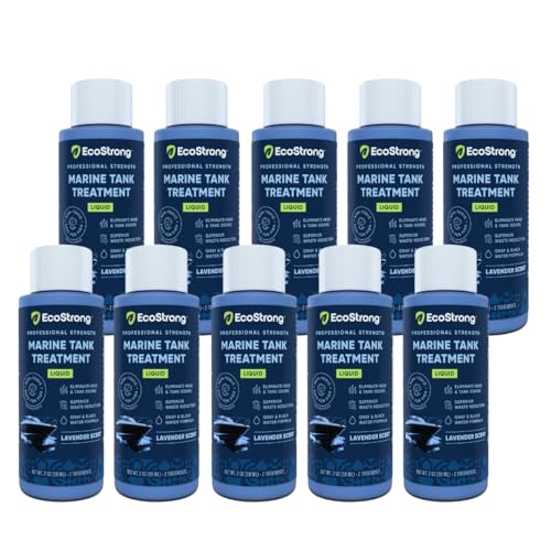 Eco Strong Marine Holding Tank Treatment | Powerful Enzymatic Black Water Digesting Liquid - Eliminates Tank Odor and Breaks Down Waste (10 x 2 Fl Oz)
