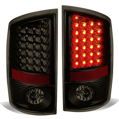 Compatible with Dodge Ram Pickup 3rd Gen Pair of Black Housing Smoked Lens LED Brake Tail Lights
