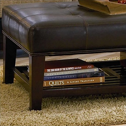 Coaster Furniture Faux Leather Tufted Ottoman With Storage Shelf Brown And Cappuccino 500872 #TOP1