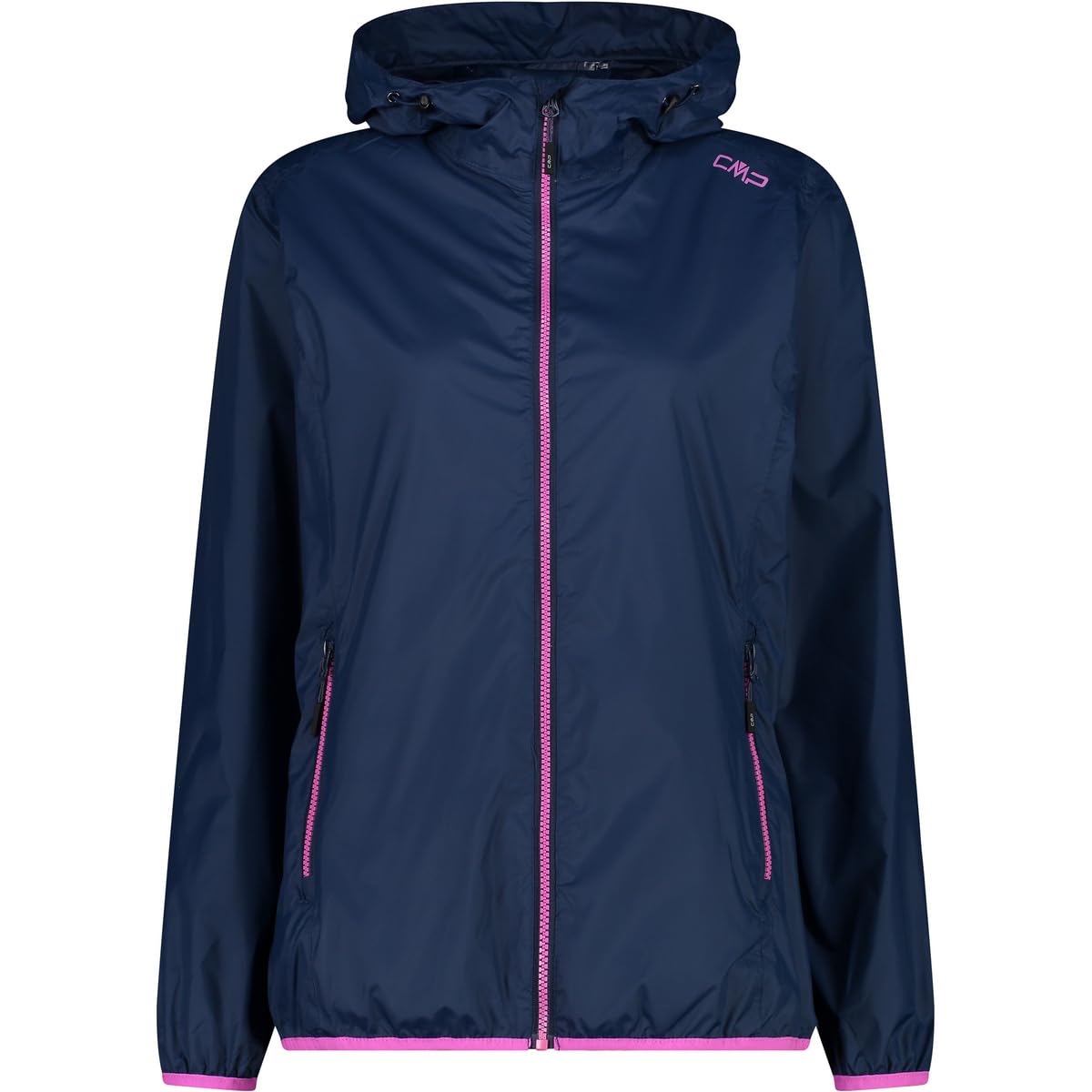 CMP - Woman Jacket Rain Fix Hood, Blue, XXS
