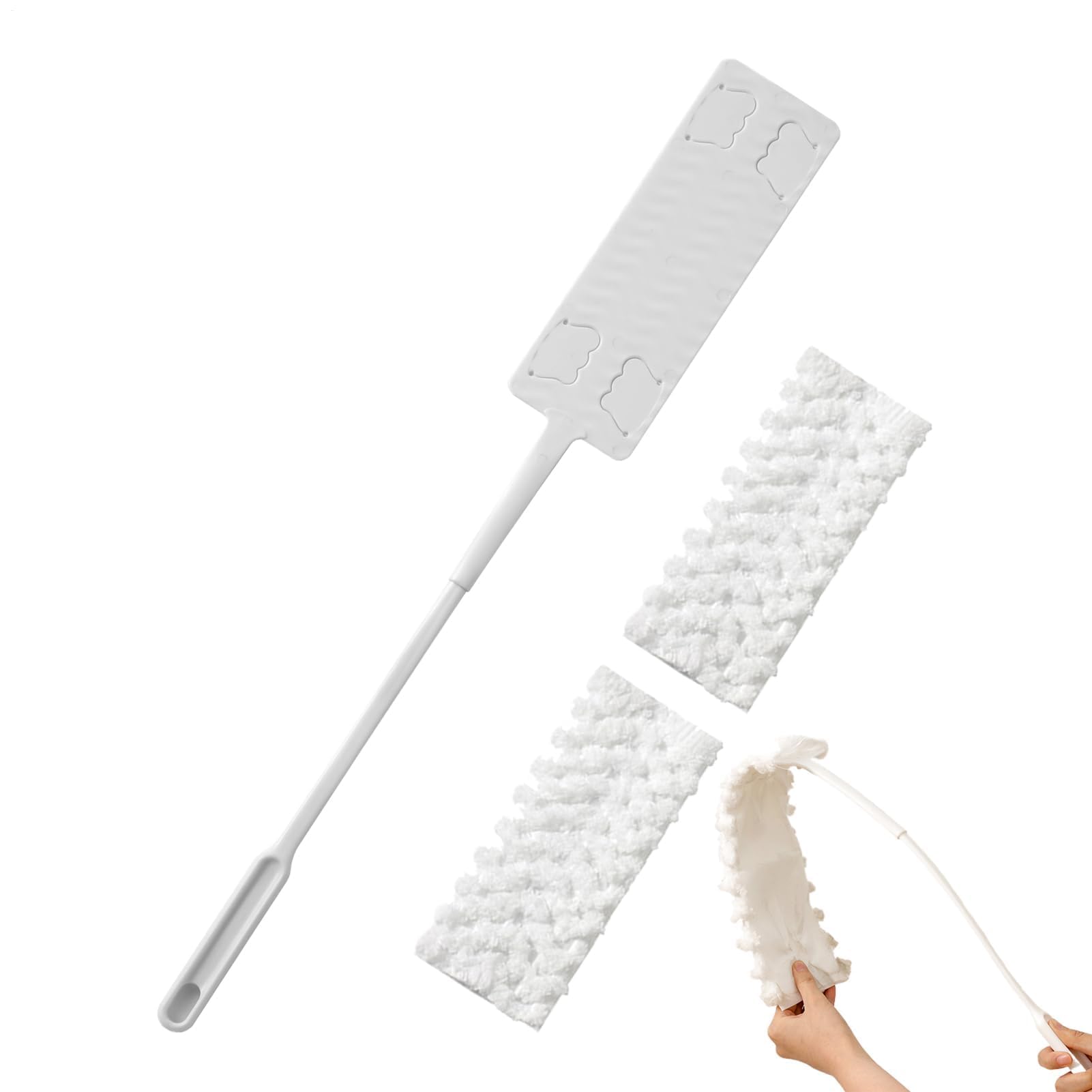 Plumero reutilizable con mango extensible, paños de microfibra para una limpieza eficiente de refrigeradores y debajo de electrodomésticos