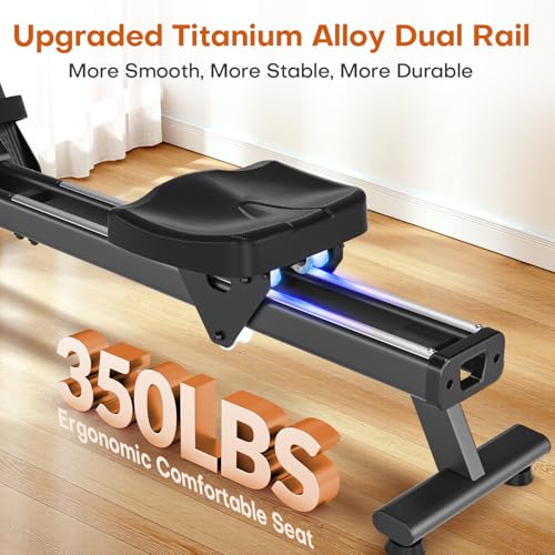 Rowing Machine, DMASUN Upgrade Magnetic Rowing Machines for Home Gym with 16 Levels Quiet Resistance - 350LB Capacity Rower Machine with App Compatible & Comfortable Seat - Image 5