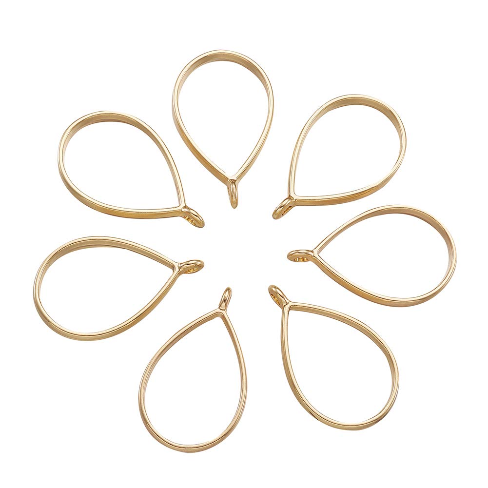 Cheriswelry 10pcs Open Bezel Frame Pendants Charm Golden Geometric Drop Hollow Frame Trays Molds for DIY Resin Jewellry Crafts Making โ image 1